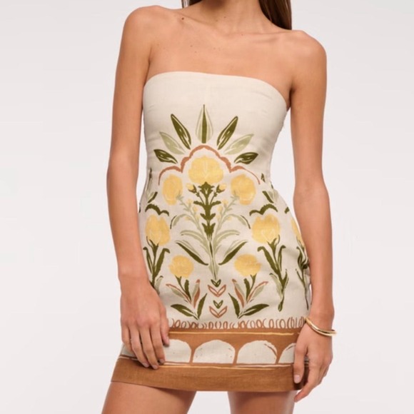 Abercrombie & Fitch Pants - Abercrombie & Fitch NWT Women Floral Linen-Blend Skort Romper Sz L Coastal Euro